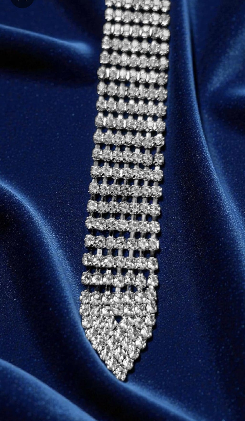 Strass & argent - Cravate bijou